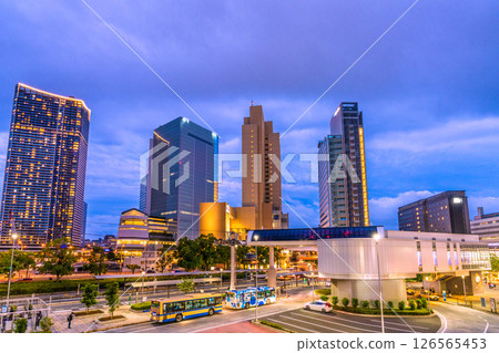 Tokyo cityscape in Japan, overlooking the buildings in front of Sakuragicho Station and YOKOHAMA AIR CABIN Sakuragicho Station 126565453