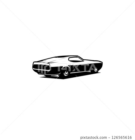 Mustang sportsroof car silhouette. Premium simple car vector isolated 126565616