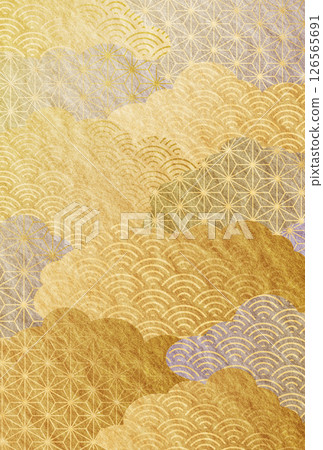 紫色夏日問候/敬老日日式及紙背景 紫色夏日問候/敬老日日式及紙背景 126565691