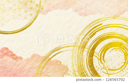 Spring pink Japanese pattern cloud watercolor style Japanese paper background Spring pink Japanese pattern cloud watercolor style Japanese paper background 126565702