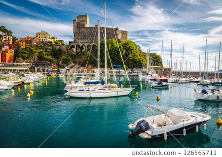 Sailing boats and motor boats in the marina of Lerici 126565711
