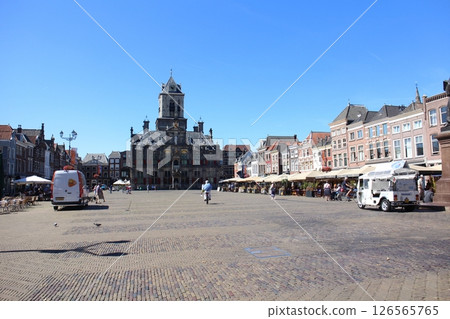Delft, Netherlands, Old Town, City Hall and Markt Square Delft, Netherlands, Old Town, City Hall and Markt Square 126565765