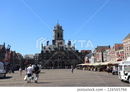 Delft, Netherlands, Old Town, City Hall and Markt Square Delft, Netherlands, Old Town, City Hall and Markt Square 126565766