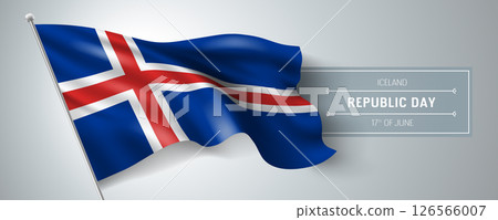 Iceland happy republic day greeting card, banner vector illustration Iceland happy republic day greeting card, banner vector illustration 126566007