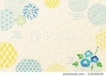 Summer Japanese Modern Summer Greetings Morning Glory Japanese Paper Background 126566036