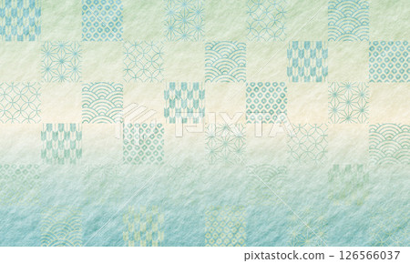Summer, blue, Japanese pattern, checkered pattern, celebration, Japanese paper background, gradation Summer, blue, Japanese pattern, checkered pattern, celebration, Japanese paper background, gradation 126566037