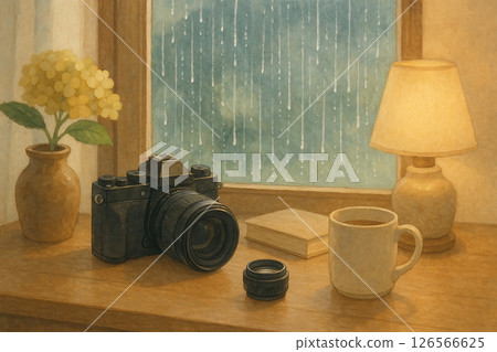 一個下雨的下午，帶著相機和一杯咖啡 126566625