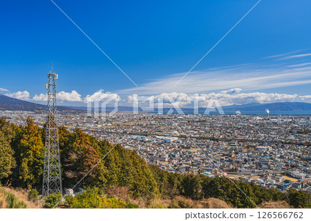 Fuji cityscape from Iwamotoyama Park in Fuji city (Shizuoka prefecture) 126566762