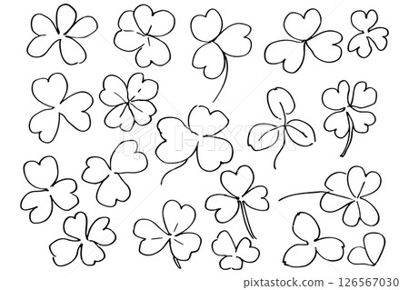 Simple line clover illustration material vector 126567030
