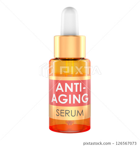 Anti-Aging Serum Bottle with Dropper, 3D Rendering 126567073