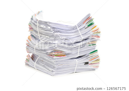 Stack of Documents isolated on white background. 126567175