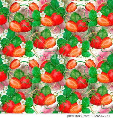 Bright Strawberry Pattern Ideal for All Your Textile and Wallpaper Design Projects Bright Strawberry Pattern Ideal for All Your Textile and Wallpaper Design Projects 126567257
