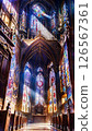 Beautiful stained glass cathedral 126567361