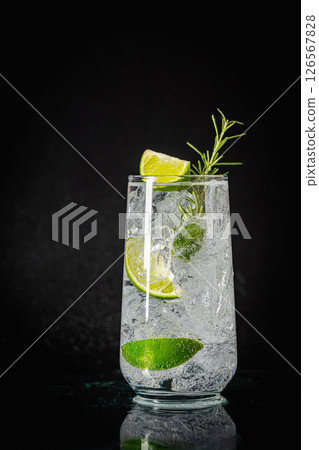 Mineral water with lime Mineral water with lime 126567828