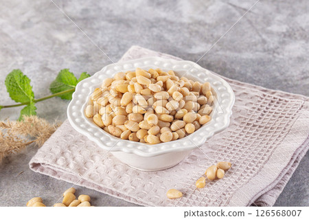 Cedar nut kernel in the bowl Cedar nut kernel in the bowl 126568007