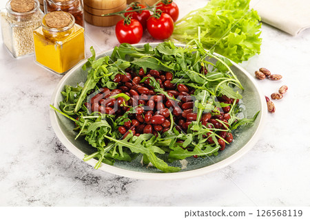 Red canned beans with arugula 126568119