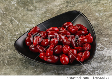 Ripe sweet juicy digberry cornel 126568177