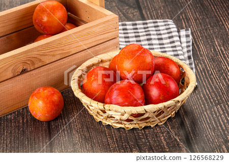 Fresh sweet juicy  purple plums 126568229