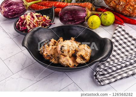 Afgani chicken kebab with white marinade Afgani chicken kebab with white marinade 126568282