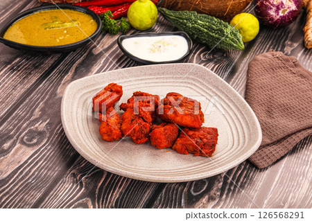 Indian cuisine - hot Fish Tikka 126568291