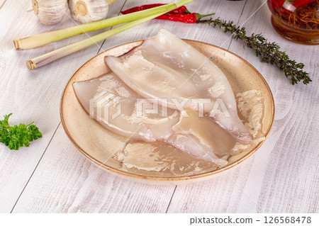 Raw calamari bodies for cooking 126568478
