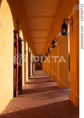 Colonial building of Las Bovedas in the walled city of Cartagena de Indias, Colombia Colonial building of Las Bovedas in the walled city of Cartagena de Indias, Colombia 126568713