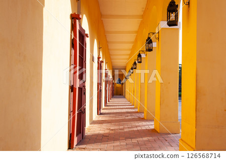 Colonial building of Las Bovedas in the walled city of Cartagena de Indias, Colombia Colonial building of Las Bovedas in the walled city of Cartagena de Indias, Colombia 126568714