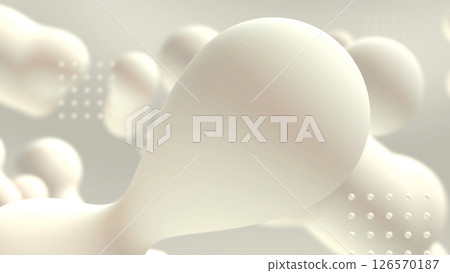 Milky-帶有漂浮流體和點狀圖案的抽像三維空間 Milky-帶有漂浮流體和點狀圖案的抽像三維空間 126570187