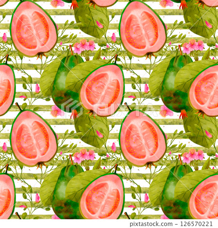 A Vibrant Guava Design that Intertwines Beautifully with Gorgeous Floral Patterns and Textures 126570221