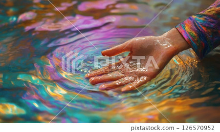 Hands Creating Tie-Dye Design Hands Creating Tie-Dye Design 126570952