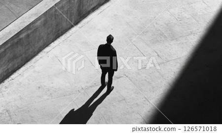 Man Portrait With Long Shadow 126571018