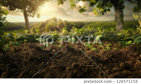 Save The Soil Ecological Advertising Photorealistic 126571158
