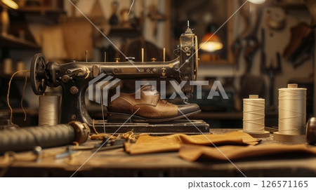 Traditional Shoemaking Workshop Background Depiction 126571165