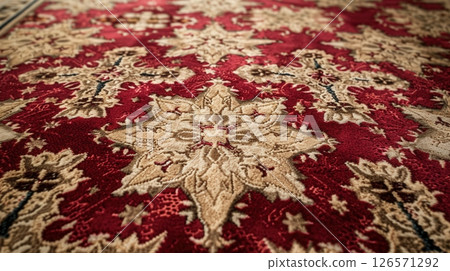 Vintage-Inspired Carpet With Starry Pattern 126571292