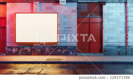 White Blank Store Signage Or Poster Banner 126571306