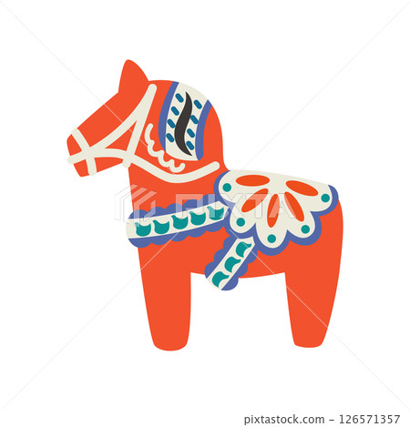 2026 Dalarna Horse Vector Illustration 126571357