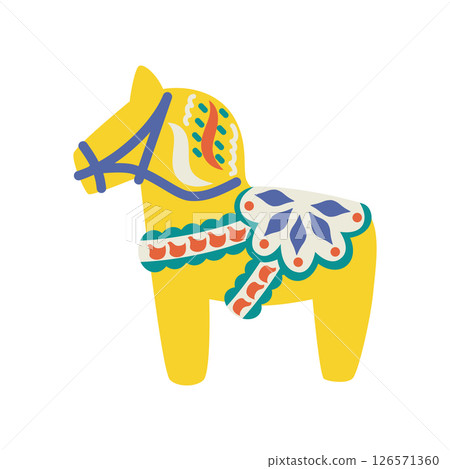 2026 Dalarna Horse Vector Illustration 126571360