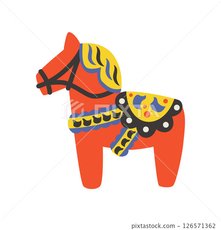 2026 Dalarna Horse Vector Illustration 126571362