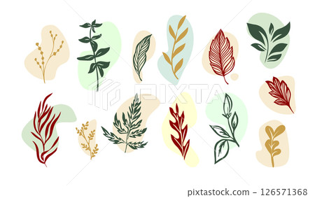 Flower objects, vector flowers pot icon, colored illustration, silhouette design. hand drawn. Not AI, Vector 126571368