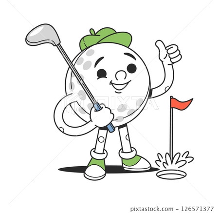 Golf doodle character enjoying game Golf doodle character enjoying game 126571377