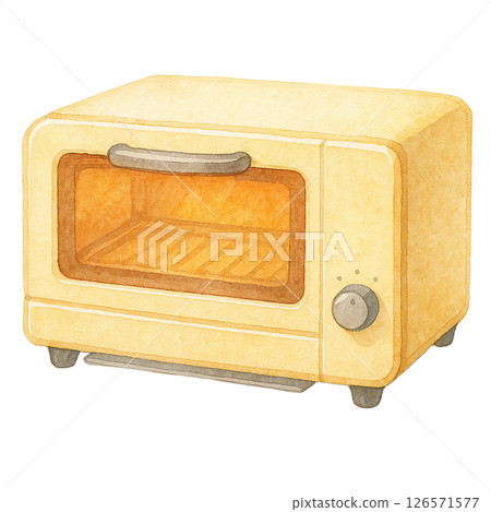 水彩風格的復古烤麵包機插圖 126571577