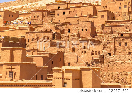 Ait Benhaddou moroccan berber ksar fortified village clay walls and houses, Ouarzazate province, Morocco Ait Benhaddou moroccan berber ksar fortified village clay walls and houses, Ouarzazate province, Morocco 126571731