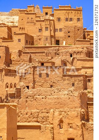 Ait Benhaddou moroccan berber ksar fortified village clay walls and houses, Ouarzazate province, Morocco Ait Benhaddou moroccan berber ksar fortified village clay walls and houses, Ouarzazate province, Morocco 126571732