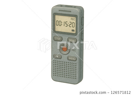 Watercolor illustration of an IC recorder, a voice memo and recording device drawn with a gentle touch Watercolor illustration of an IC recorder, a voice memo and recording device drawn with a gentle touch 126571812
