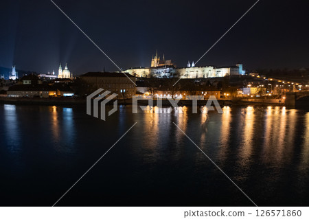 Silent Night Under Prague Street Lights  126571860