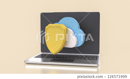 The Shield and Cloud for Technology concept 3d Rendering. 126571999