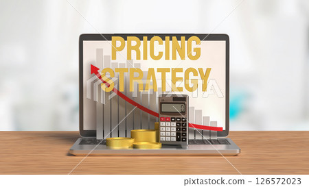 The Pricing Strategy on notebook for marketing concept 3d Rendering. 126572023