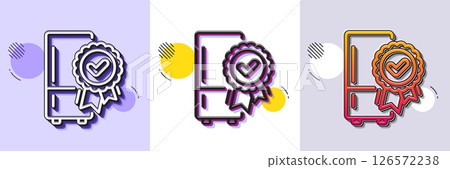 Certified refrigerator line icon. Halftone dotted pattern. Gradient icon with grain shadow. Fridge award sign. Freezer storage symbol. Line certified refrigerator icon. Various designs. Vector Certified refrigerator line icon. Halftone dotted pattern. Gradient icon with grain shadow. Fridge award sign. Freezer storage symbol. Line certified refrigerator icon. Various designs. Vector 126572238