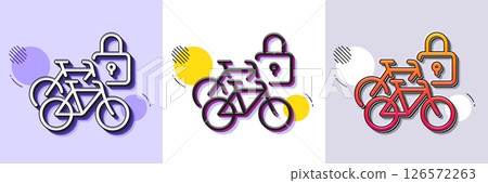 Bicycle lockers line icon. Halftone dotted pattern. Gradient icon with grain shadow. Lock bike transport sign. Outdoor parking place symbol. Line bicycle lockers icon. Various designs. Vector Bicycle lockers line icon. Halftone dotted pattern. Gradient icon with grain shadow. Lock bike transport sign. Outdoor parking place symbol. Line bicycle lockers icon. Various designs. Vector 126572263