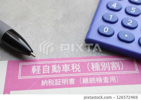 Light vehicle tax payment certificate Light vehicle tax payment certificate 126572469